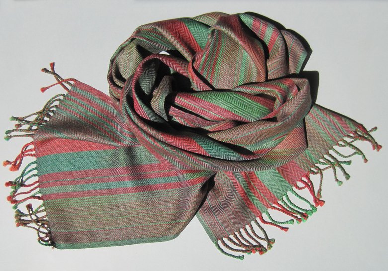 scarf brown green pink