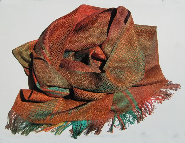 scarf red green orange