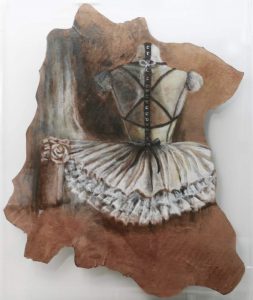 Ballet Dancer - Acrylic paint on cow leather