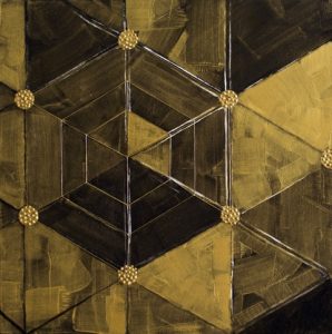 “Die Geometrie der Matrix”, Acrylfarbe auf Leinwand, 50x50 cm, 2016